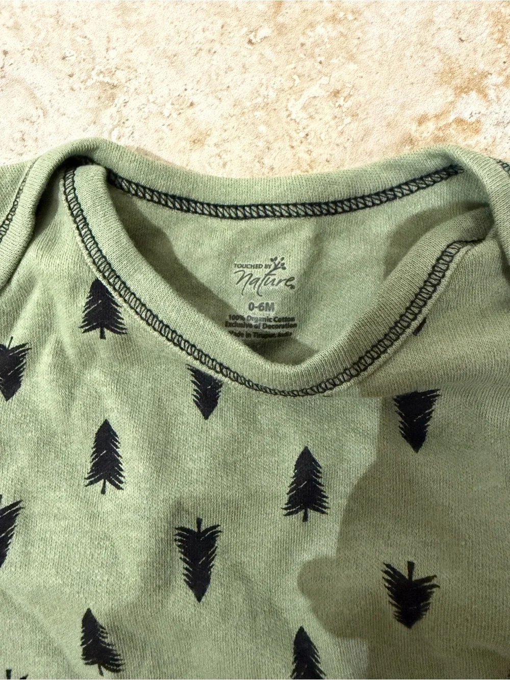 Olive Green Baby Sleep Sack with Black Tree Print